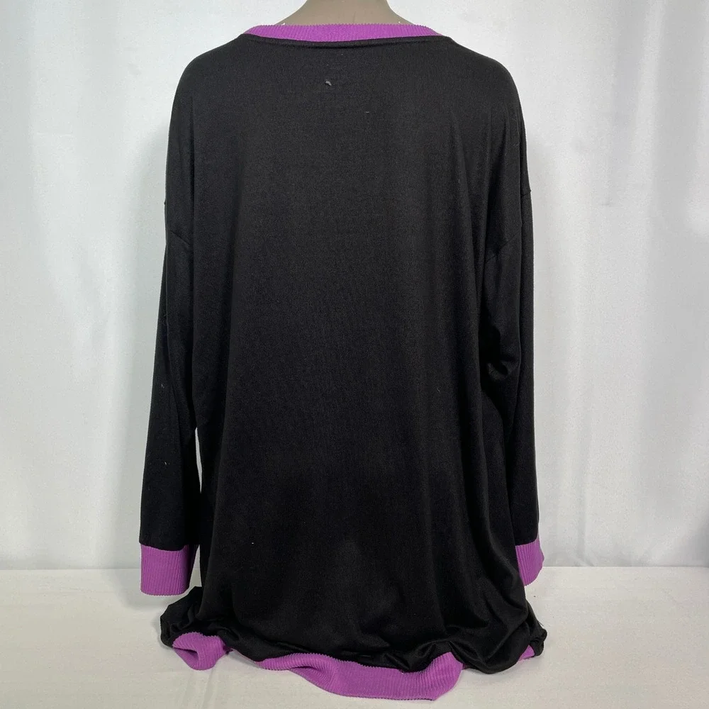 Disney Nightmare Before Christmas Jack Sally Black Purple Sleep Shirt Women's 2X - Picture 5 of 9